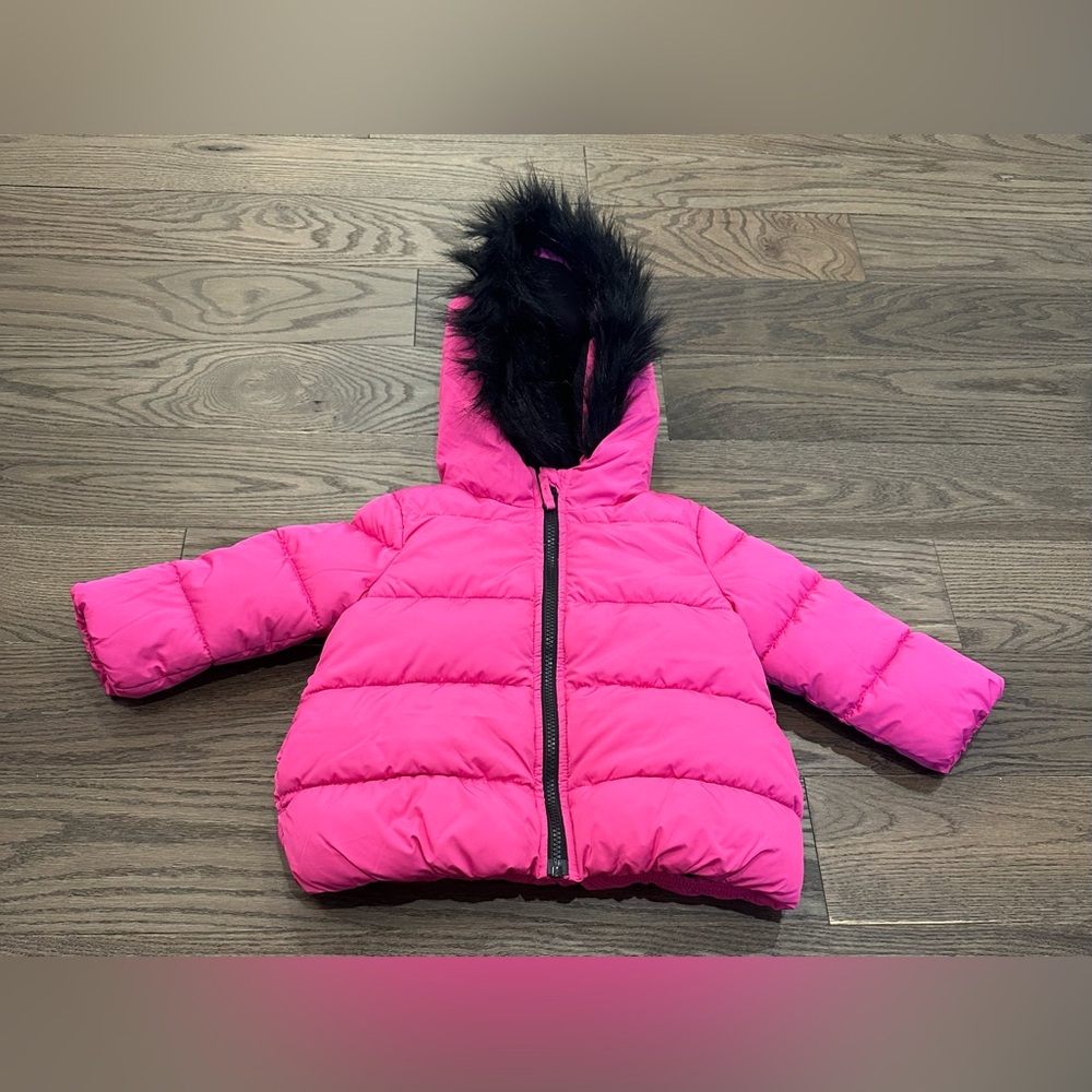 The Children’s Place Pink Metallic Puffer Jacket 18–24 Months Toddler Girl